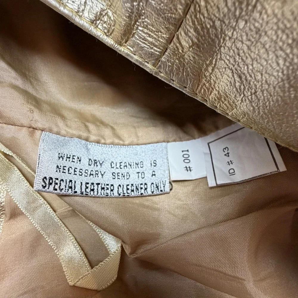 Siena Studio‎ Vintage Gold Metallic Leather Pencil Skirt Womens Sz 10 High Waist